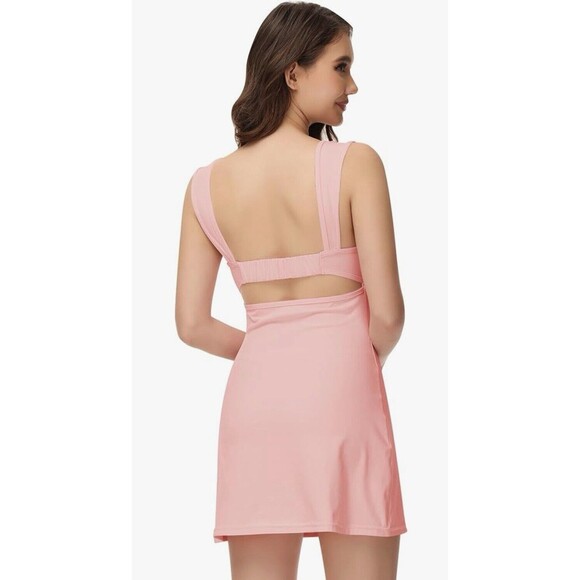 💖 Pink Fit & Flare Mini Dress – Size Medium (Tag says XL) - Picture 3 of 7